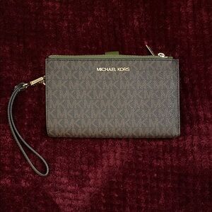 Michael Kors Monogram Brown Wristlet
